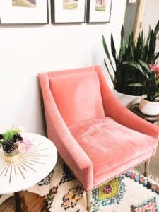 roze stoel